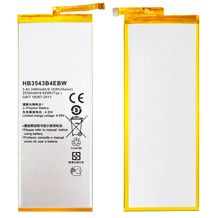 Sostituzione della batteria del cellulare per la cellula del polimero del Huawei Ascend P7 HB3543B4EBW 2460mAh 3.8V con una garanzia da 1 anno